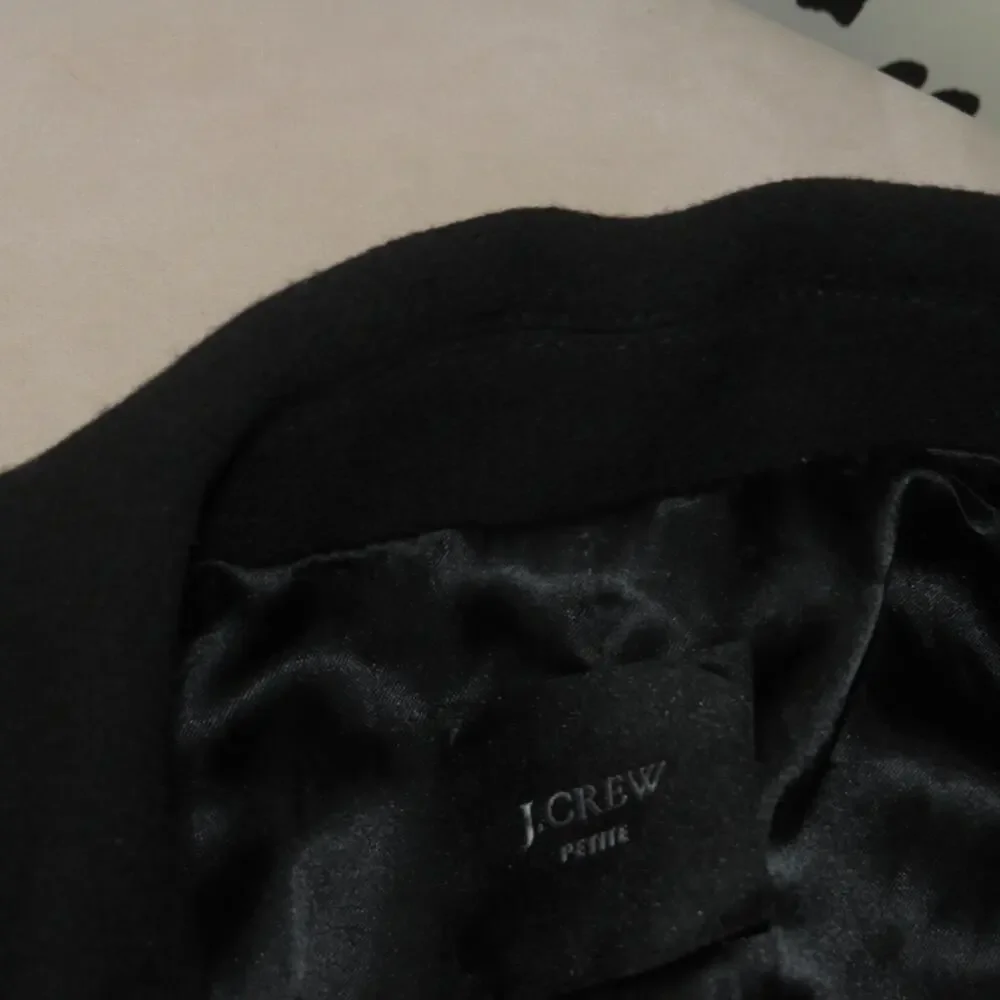 J. Crew Black Classic Longline Tailored Peacoat - Picture 7 of 8